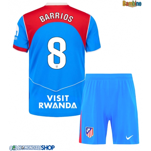 Maglie da calcio Atletico Madrid Pablo Barrios #8 Terza Maglia Bambino 2025-26 Manica Corta + Pantaloni corti)
